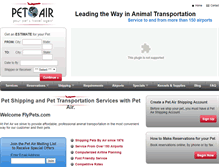 Tablet Screenshot of flypets.com